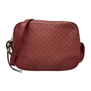 Borsa a tracolla originale Gucci Brie/Micro Guccissima 449413 in pelle rossa - Foto 1 di 20