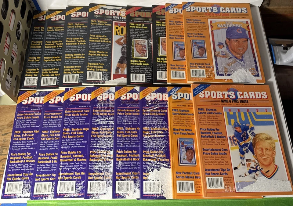 Lot of 16 Assorted 1992 Allan Kaye's Sports Cards News & Price Guides Magic Foto 1 de 4