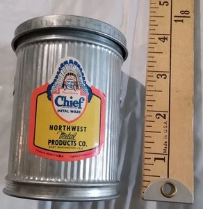 Chief Metal Ware Verkäufer Muster Mülleimer Kent WA verzinkt Vintage - Bild 1 von 6