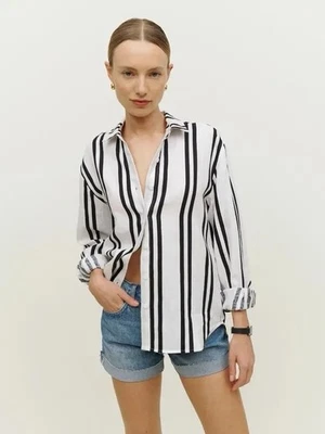 CAMISA REFORMATION PRESTON LINO ABOTONADA MUJER TALLA MEDIANA RAYAS $128 Foto 1 de 4