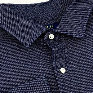 Polo Ralph Lauren Hemd Herren XXL Slim Fit Blau Muster Oberhemd Langarm - Bild 1 von 7