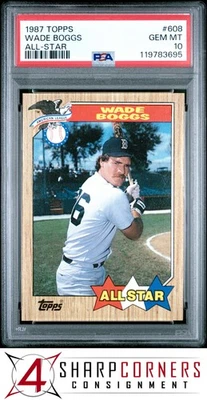 1987 TOPPS ALL-STAR #608 WADE BOGGS RED SOX HOF PSA 10 - Image 1 of 3