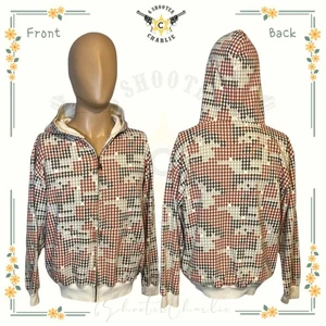 Vintage Y2K Silver Point Allover Totenkopf Druck durchgehender Reißverschluss Hoodie Herren Gr. Large Multi - Bild 1 von 11