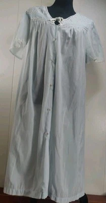 Camisón largo vintage azul Barbizon bordado encaje flores romántico Foto 1 de 4