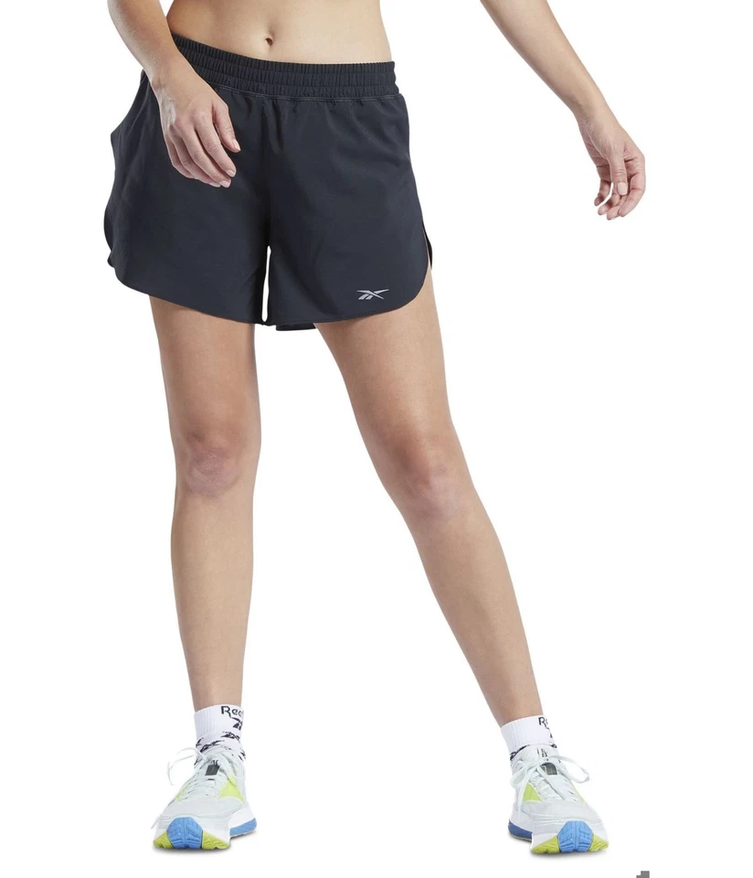 Reebok Womens Carrera Athletic Workout Shorts, Black, Medium - Image 1 of 1