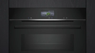 Siemens Kompaktbackofen Mikrowelle 900W Pyrolyse Schwarz Home Connect - Bild 1 von 4