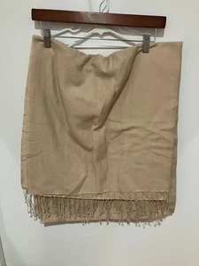 Bloomingdale's Women's Pashmina Scarf/Shawl, Tan/Beige, One Size - Picture 1 of 2