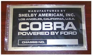 Shelby American Inc. Giant Size Cobra Serial Number Plate - Picture 1 of 1