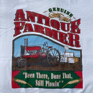 Camiseta antigua de colección Farmer Still Plowin Agriculture puntada única M parodia años 90 EE. UU. - Imagen 1 de 8