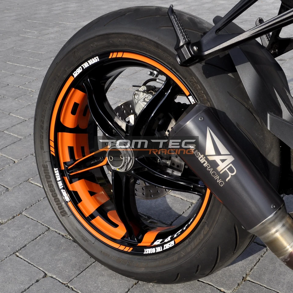 Pegatina de llanta KTM SuperDuke SD 1290 R SDR GT 2020-2025 Orange-White V2 Foto 1 de 4