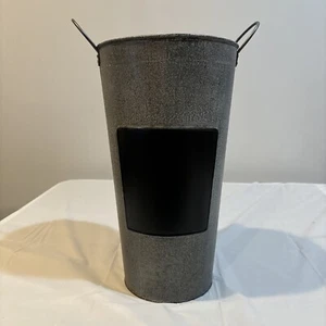 Galvanized Metal Pails with Chalkboard, Rustic Farmhouse Decor 14.5 inch High - Picture 1 of 7