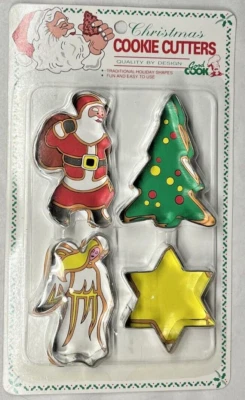 Cortadores de galletas de Navidad de colección buen cocinero Santa árbol de Navidad ángel y estrella Foto 1 de 4