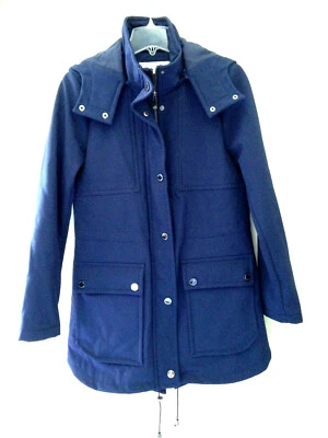 NWT Kenneth Cole New York Navy Blue Hooded Jacket Women's Parka Coat S $190 - Image 1 of 4