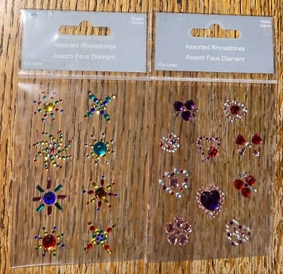 Lot Of 2 Recollections Shapes Hearts Michaels Assorted Rhinestones Gems Stickers - Image 1 of 4