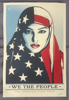 Shepard Fairey  We The People Greater Than Fear 24x36 Print Obey Offset Signed - Image 1 of 4