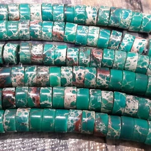 Natural Imperial Jasper, Column,  Sea Green, 6x3.5mm, Approx 115pce,Free post - Bild 1 von 2