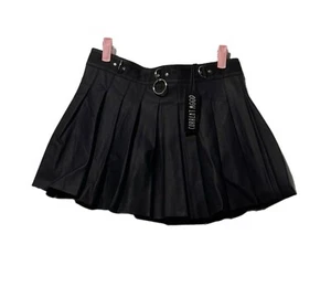 Minifalda plisada Dolls Kill(J) Current Mood Spade talla M borde crudo ajuste alto nueva con etiquetas - Imagen 1 de 3