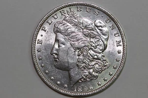 1896-P Morgan 90% Silver Dollar Blast White Grade Mint State (MDX4265) - Picture 1 of 4