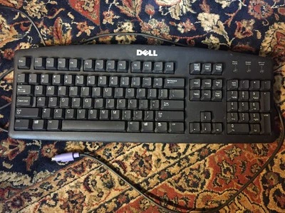 Genuine DELL Black PS2 PS/2 Computer Desktop Keyboard - Image 1 of 4