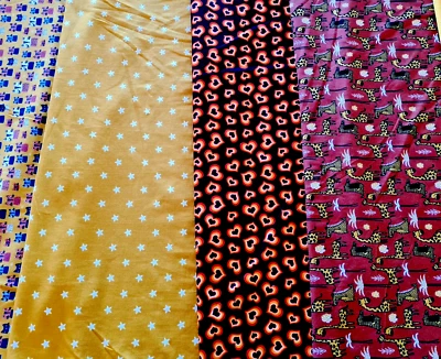 Stoffpaket/5x Baumwolljersey für Mützen und  Loops Katzen  30x70cm Neu - Bild 1 von 4