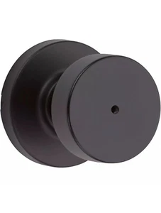 Pismo Kwikset Privacy Locking Door Knob Interior Keyless Matte Black 730PSK RDT - Picture 1 of 5