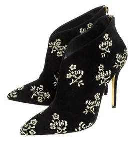 Oscar de la Renta spitz zulaufende Stiefeletten, schwarz/gold, 8,5 US - Bild 1 von 4