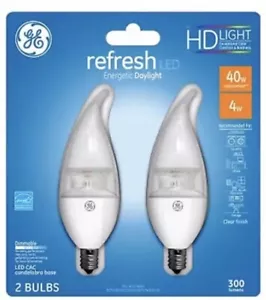 GE Refresh HD LED Light Bulbs, Daylight Clear, 300 Lumens, 40-Watt Equivalent - Picture 1 of 2