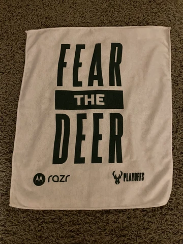 MILWAUKEE BUCKS 2023 "FEAR THE DEER" PLAYOFFS TOWEL FISERV FORUM SGA 17" x 15" Cover