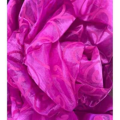 Pieza de tela transparente fucsia organza rollo 54" x 2,83 yardas Foto 1 de 2