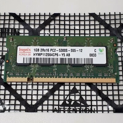 Notebook RAM 100% testata - Hynix 1GB DDR2 SODIMM 667MHz CL5 (PC2-5300S-555-12) - Immagine 1 di 2