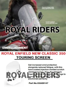 Fits Royal Enfield New Classic 350 Touring Screen  / Part no. KXA00147 - Picture 1 of 12