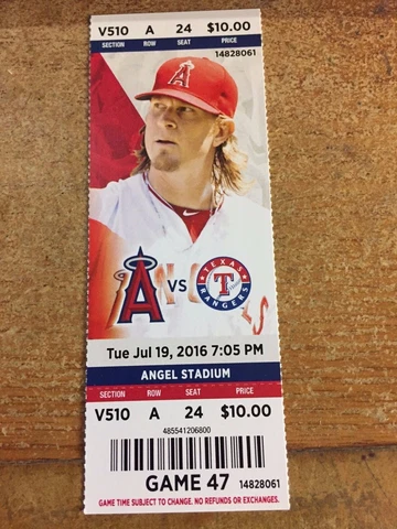 2016 LOS ANGELES ANGELS VS TEXAS RANGERS TICKET STUB 7/19 PUJOLS HR #578 #579 Cover