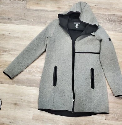 ТОЛЬКО ИГРАТЬ женщин SZ Med длинный серый с капюшоном эластичный толстовка с капюшоном черный акценты. Классный - Изображение 1 из 4