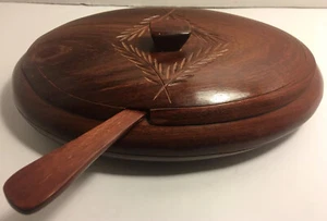 Tazón de madera hecho a mano y bozal de madera. - Imagen 1 de 7