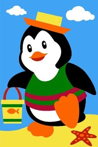 Kit de tapiz/punto de aguja SEG de Paris - Summer Penguin de Atlascraft - Imagen 1 de 1