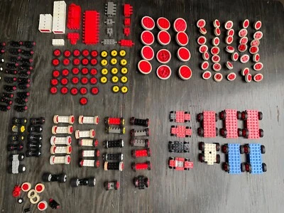 LEGO Reifen Räder, Achsen, 70 Paare + 85 Einzel, versch. Grössen, über 200 Teile - Bild 1 von 4
