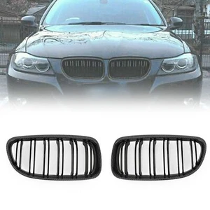 Front Kidney Grill Grilles Carbon Fiber Fit BMW E90/E91 LCI 3 Series 2008-2012 A - Picture 1 of 12