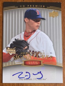 Clay BUCHHOLZ 2008 UD Premier Rookie Signatures AUTO #209 51/75 NM Red Sox