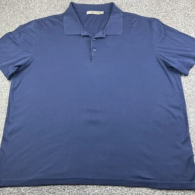 Camisa polo masculina Raffi azul XXL logotipo sólido golfe conforto rugby designer clássico - Imagem 1 de 4