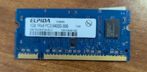 EBE10UE8AESA-8G-F GENUINE ELPIDA LAPTOP MEMORY 1GB DDR2 PC2-6400S-666 - Picture 1 of 2