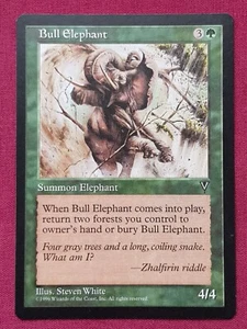 Magic The Gathering VISIONS BULL ELEPHANT green card MTG - Picture 1 of 2