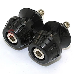 [SASA] Rocket Style Black 8mm M8 CNC Billet Swingarm Stand Spools Slider - Picture 1 of 2