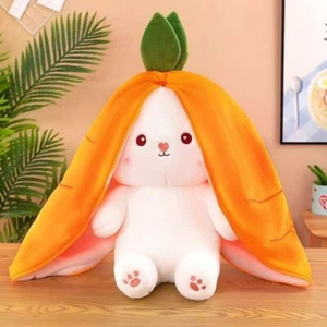 Carrot Bunny Reversible Rabbit Fruit Transformed Into Bunny Plush Doll Toy 10in - Picture 1 of 6