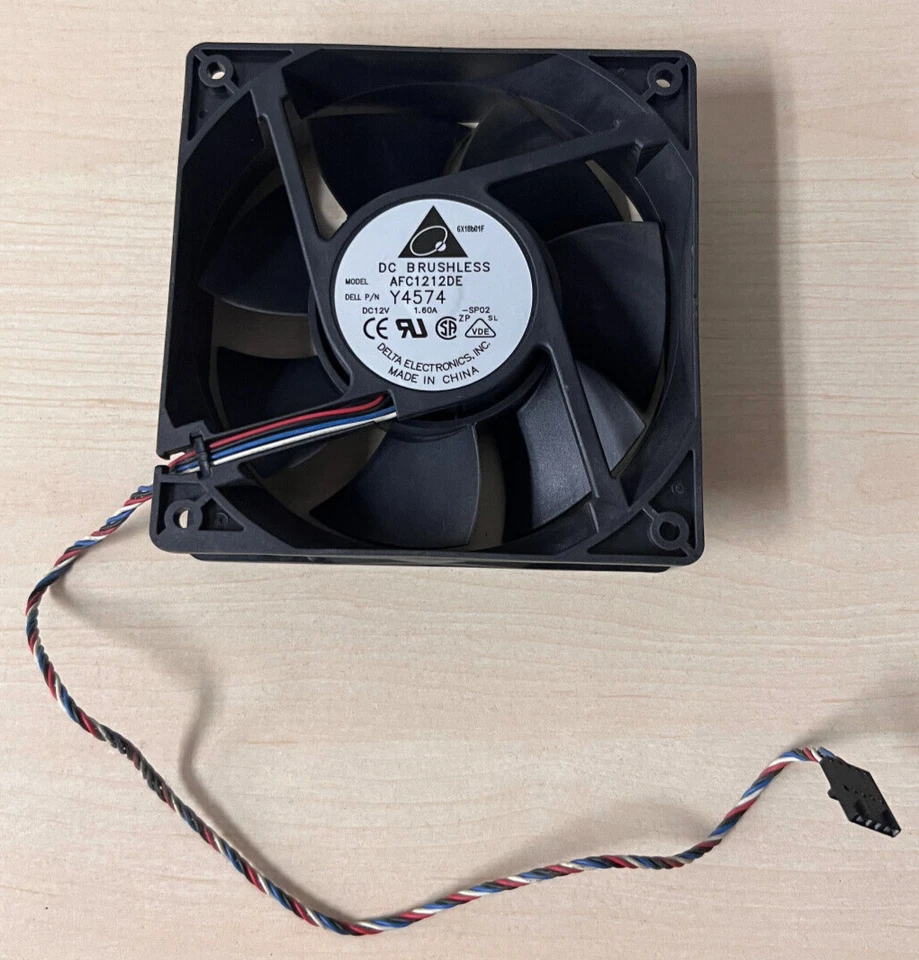 DELTA AFC1212DE Fan 12V 1.6A 120mmx38mm 5-Pin 4-Wire 12V 1.6 Watts - Image 1 of 1