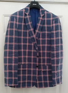 COLLECTIONS by SEAN JOHN MEN'S CHECKS PLAID 100% LINEN SPORT JACKET SIZE M - Picture 1 of 12