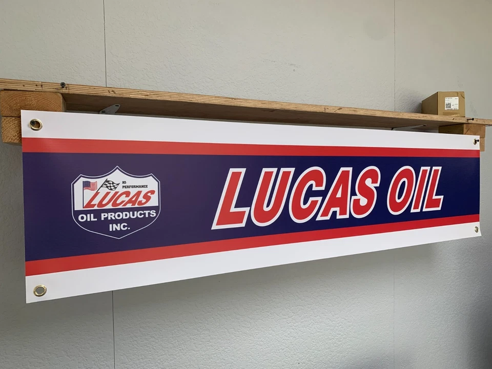 Lucas Oil Banner Car Bike Workshop Garage Wall Display - Image 1 of 4