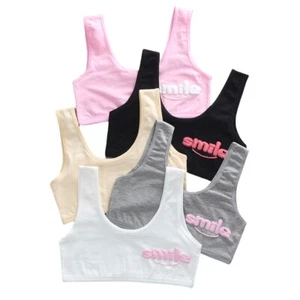 2 Pack Bra Girl Cotton Sport 7-14 Years Crop Underwear Letter Racerback Training - Picture 1 of 15