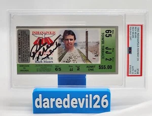1992 Rick Mears signed Indy 500 Indy Car PSA/DNA 5/10 Graded Ticket Stub - Picture 1 of 4