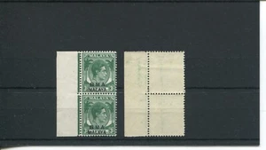 1945-46 MALAYA BMA Overprinted 3c Green Joint Pair with side Tab MNH - Picture 1 of 1