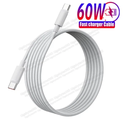 USB C to C Cable Fast Charger PD 60W Lead For Type-C iPad Macbook iPhone 15 16 - Image 1 of 4